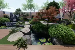 湖北襄樊某宅露台花园